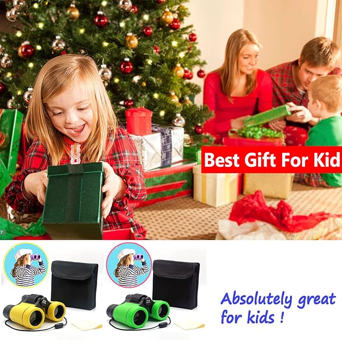 Binoculars for Kids Best Gifts for 3-12 Years Boys Girls High-Resolution Optics Shockproof Mini Kids Binoculars Toys Folding Small Telescope for Bird Watching Camping Outdoor Play