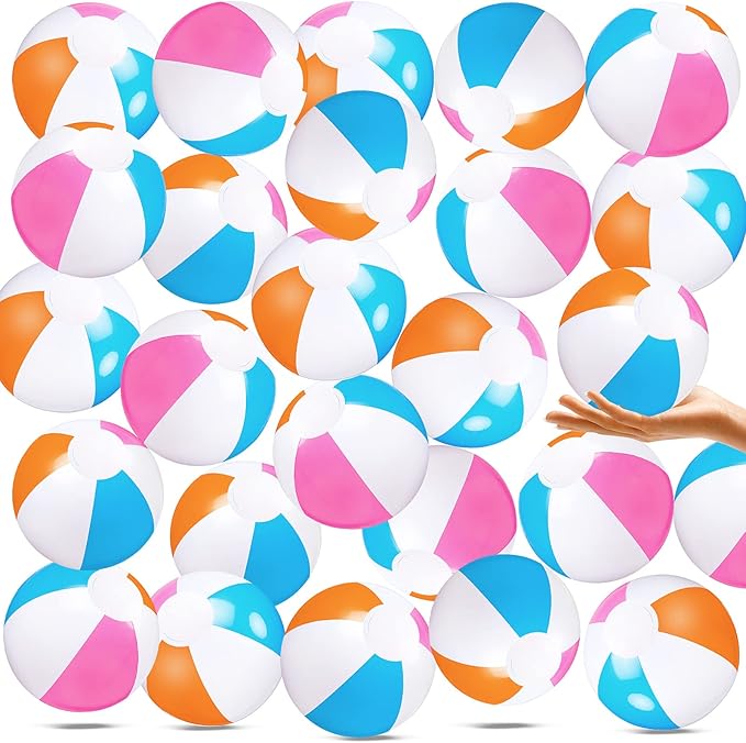 Zhanmai 100 Pack Inflatable Beach Balls 5 Inch Summer Beach Ball Pool Party Toy for Kids and Adults Blow Up for Party Favor Daily Game Toys Birthday Decorations (Cute Color)