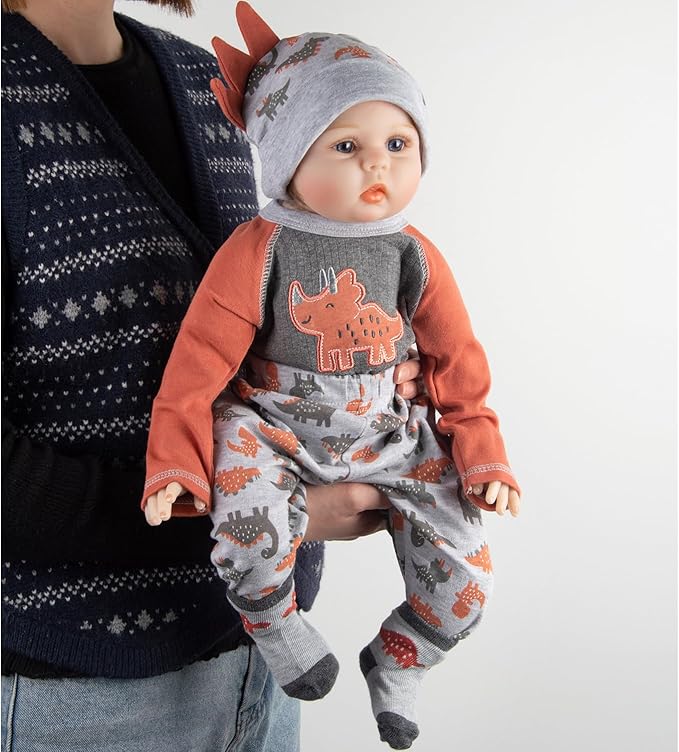 Reborn Baby Doll Clothes 20-22 Inch Girl&Boy Newborn Doll Outfits Romper Trousers Hat 4 Pieces Set Baby Dolls Accessories