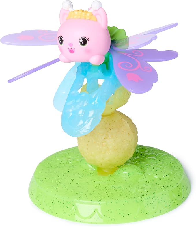 Gabby's Dollhouse Fairylandia, Kitty Fairy & Pandy Paws Flutter-riffic Fairy Rings 2-Pack with Display Stands, Kids Toys for Girls & Boys Ages 3 and Up