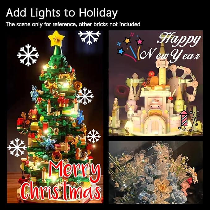 Lights Cable LED Lighting Kit Building Blocks Set, Light Up Bricks Accessories DIY Decoration Toys, Compatible with Major Brands