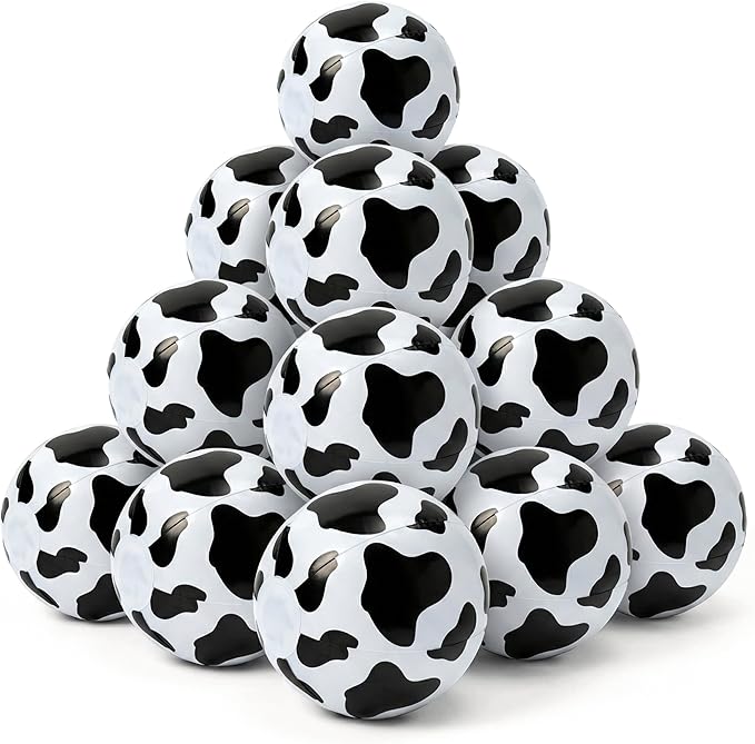 12 Pack Beach Ball Set, Reusable Colorful Inflatable Ball with Vacuum Storage Bag for Pool Party, Beach Games