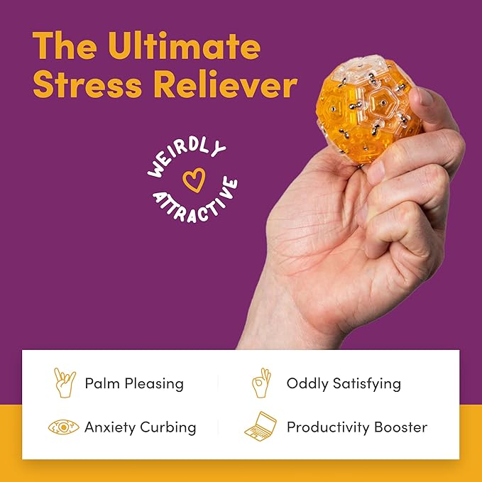 Speks Geode Magnetic Fidget Toy | Sensory Desk Toy for Adults & Teens 14+ | Stress Relief Gift | Sphere, Warm
