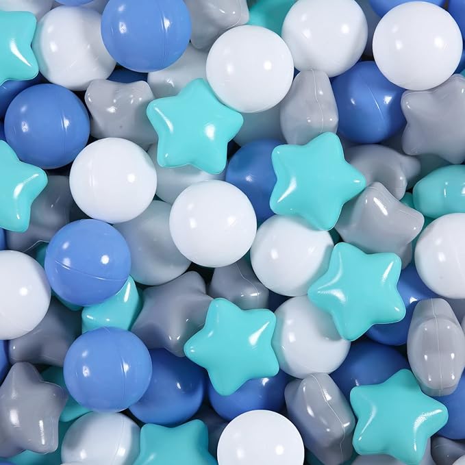 STARBOLO Star Ball Pit Balls for Toddlers - 200pcs Pastel Colors Phthalate Free BPA Free Non-Toxic Crush Proof Plastic Play Balls Play Tent Pool Playhouse Playpen Party Decoration