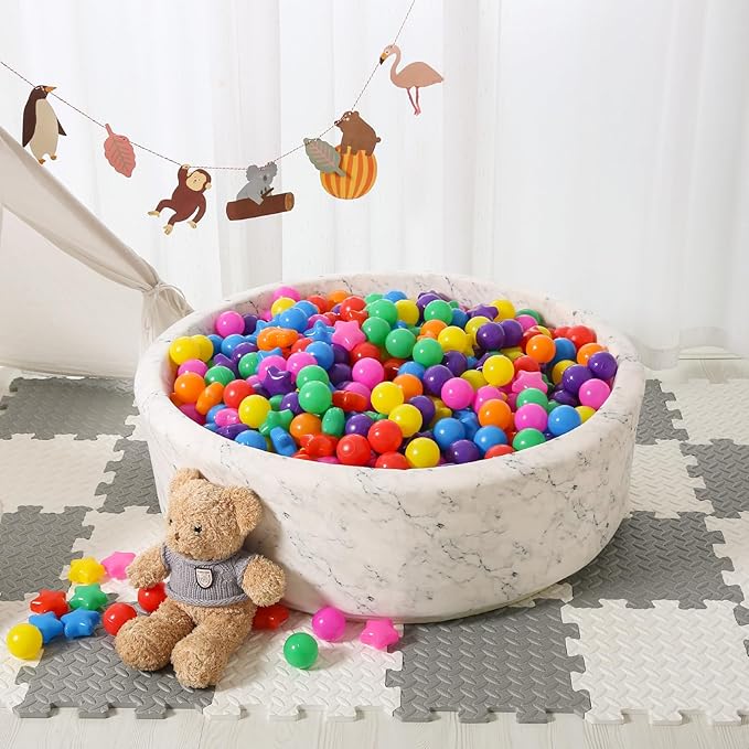 STARBOLO Star Ball Pit Balls for Kids - 50 100 200 500 Crush Proof Play Plastic Balls for Ball Pit Phthalate Free BPA Free Non-Toxic Indoor Outdoor,Soft Plastic Pool Balls for Kids Birthday Party.