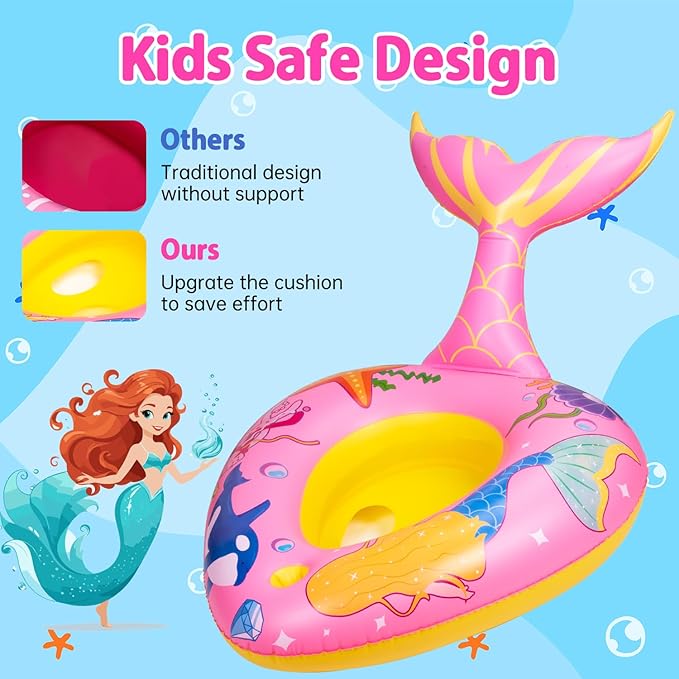 Pool Floats Kids with Water Gun Inflatable Pool Floats for Kids Ages 3-8 Outdoor Games Water Toys Summer Swimming Fun for Boys Girls