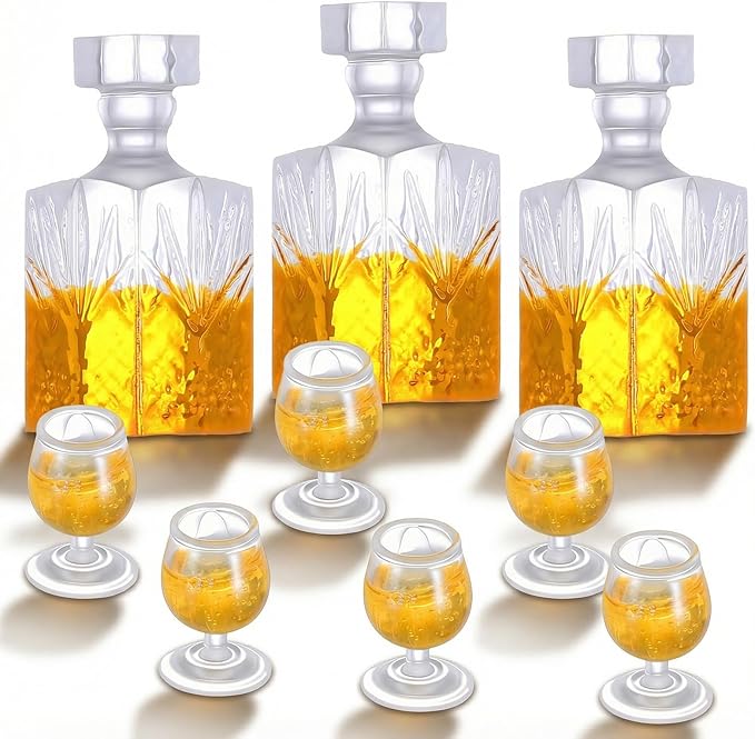 9 Pcs 1:12 Scale Bottle Dollhouse Accessories A Set of Mini Whiskey Wine Bottle Bar Model Exquisite Miniature Dollhouse Accessories Realistic Mini Whiskey Wine Decoration Doll House Decor