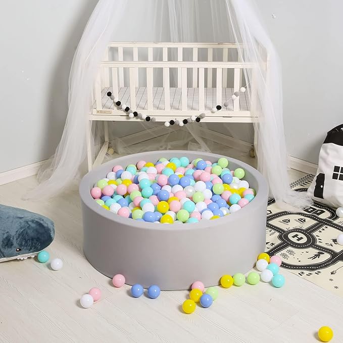 GOGOSO Ball Pit Balls for Toddlers Kids Plastic Balls for Ball-Pit Playpen Pool Baby Play Pastel BPA-Free Non Toxic Play Pastel Crush Proof Bal 50 100 200 500 1000 Count