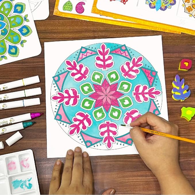 Imagimake Mandala Art Kit | 12 Exciting Kids Activities | Arts and Crafts for Kids Ages 8-12 | Painting Kit for Adults | Easter Crafts | Birthday Gifts for Girls 8,9,10,11,1 2,13,14,15,16 Years Old