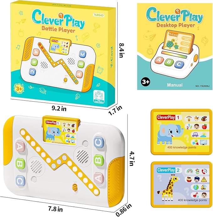 Educational Toys for Kids 3-6 Years Old, Interactive Quiz Battle Game with 800 Questions, 2-Player Learning Toy, Montessori Brain Training, Autism Sensory Speech Therapy Gift for Toddler Boys Girls