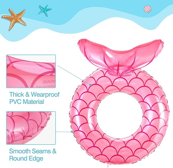 MoKo Inflatable Swimming Ring, Cute Pool Float Tube Decorations Swim Tubes Outdoor Pool Beach Water Floats Party Supplies Floaties