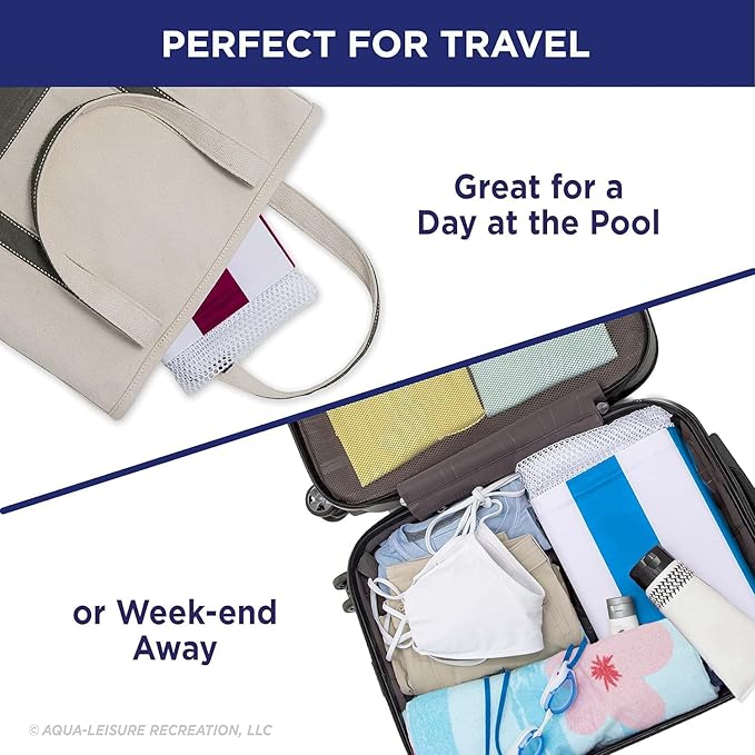 Aqua 4-in-1 Monterey Hammock Pool Float & Water Hammock, Multi-Purpose, Inflatable Pool Floats for Adults, Patented Thick, Non-Stick PVC Material, One Light Blue & One Burgundy/White Stripe, 2-Pack