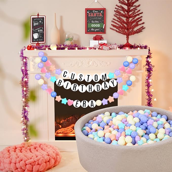 STARBOLO Star Ball Pit Balls for Ball Pit - 100pcs Crush Proof Plastic Children's Toy Balls Macaron Ocean Balls for Birthday Parties Games Pool