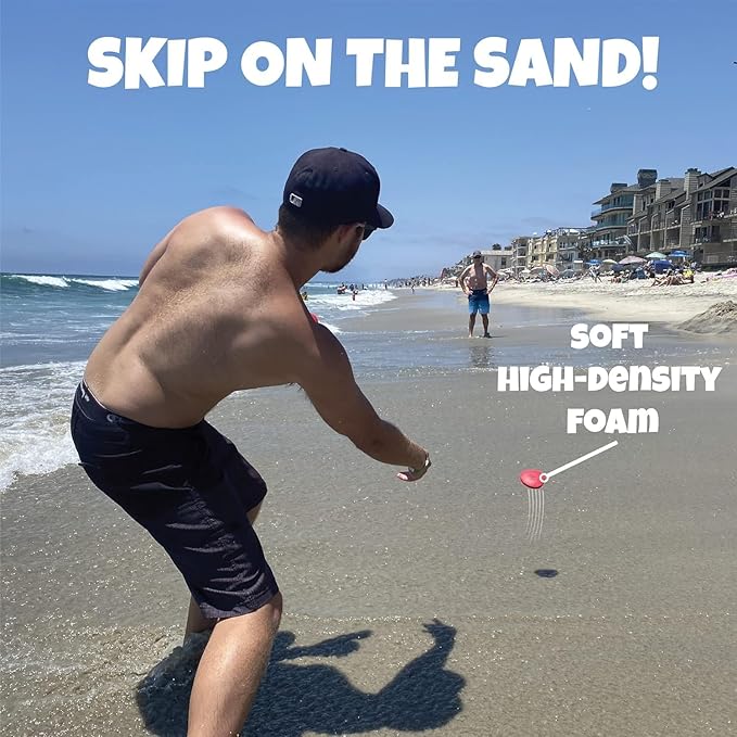 Skip NN' Hole Game Mode | Targets NOT Included | Pool Toys | Skipping Stones Meets Playing Catch with Soft Floating Stonnes | Fun for The Pool, Lake, Beach |