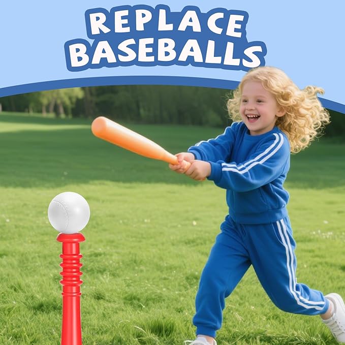 YongnKids 12 Pcs Toddler Baseball Balls Replacement T-Ball, 2.56" Plastic Baseballs with Mesh Bag Perfect for Tee-Ball Practice, Baseball Hitting & Training,Softball,Sports Theme Party Favors Gifts