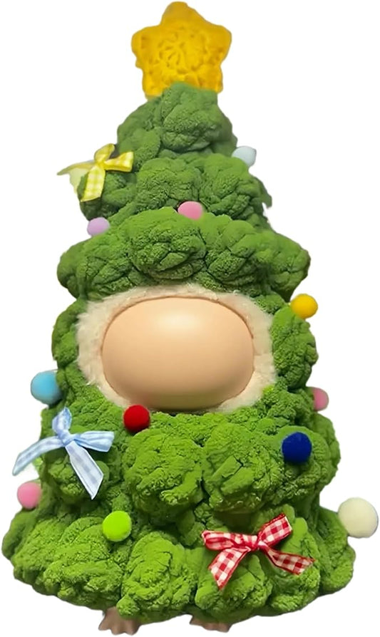 2026 New 17cm Doll Christmas Clothes, Handcrafted One-Piece Christmas Tree Figures Clothes - Poms and Bows (Green), Funny Cute Set Compatible with Standing Sitting 17cm Dolls