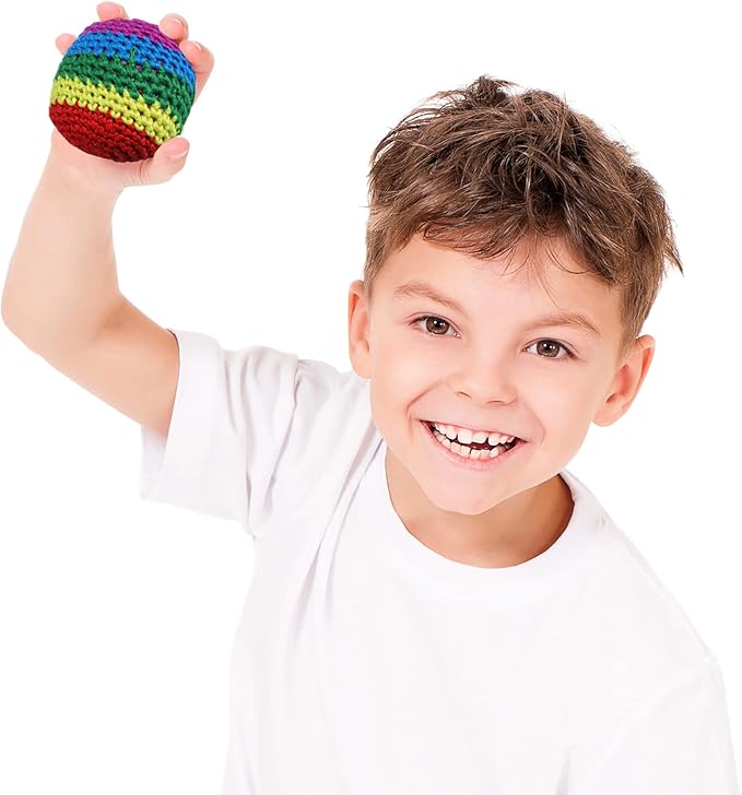 Blulu Funny Assorted Colors Woven Kickball Soft Knitted Kick Balls for Children and Beginners