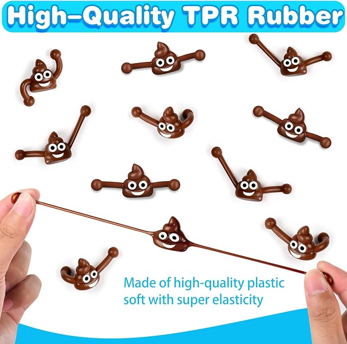 60 Pcs Finger Slingshot Novelty Toys, Toy Poop for Halloween, Fake Poop for Novelty Toys and Amusements, Halloween Poop Rubber Spoof Toy for School Party, Friends Gathering