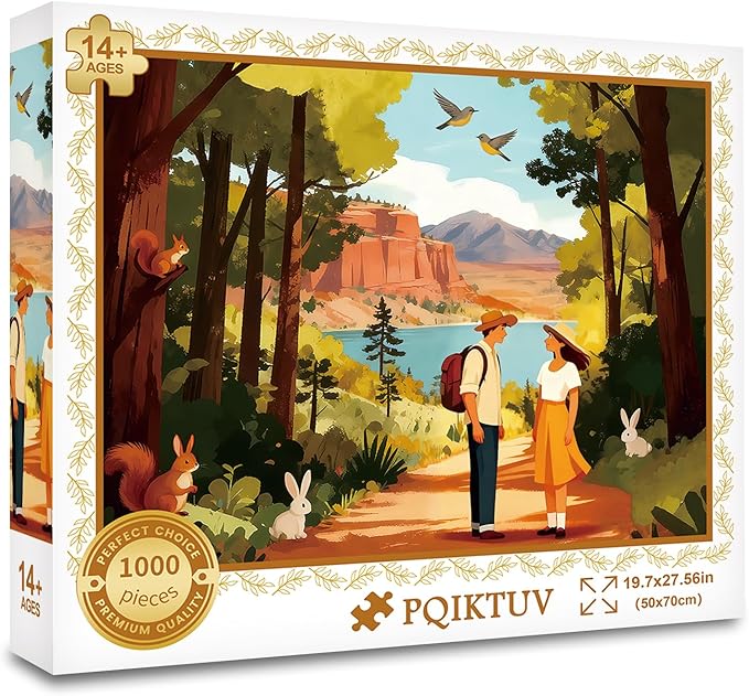 Puzzles for Adults 1000 Pieces Jigsaw Puzzles Impossible Puzzle with Letters on Back Scene Landscape Puzzle for Valentine Friends(27.56x19.7 Inch)