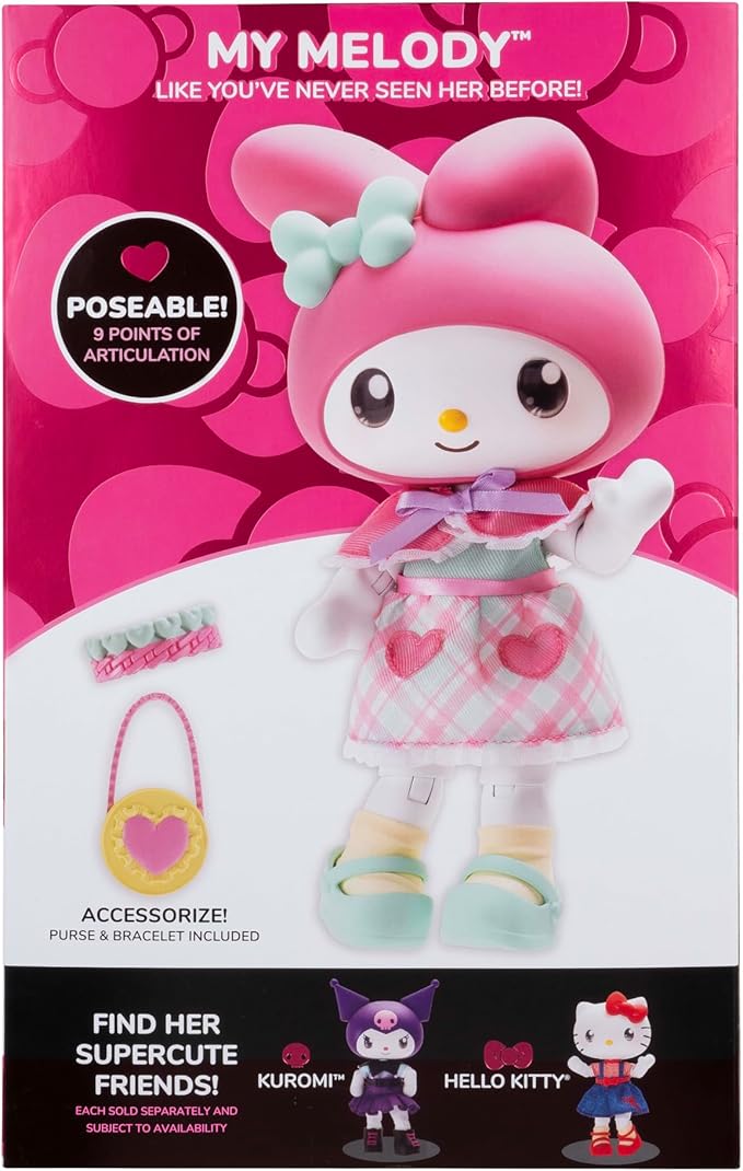 Hello Kitty® and Friends Premier 8-Inch Articulated Figure - Classic My Melody™ Series 1 Poseable Doll - Officially Licensed Sanrio Product - Ages 6+
