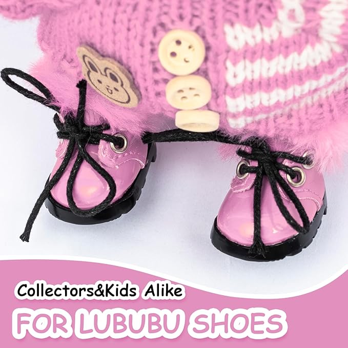 15-17cm Doll Shoes for 15-17cm Doll Boots, 6.7 inch Doll Shoes Accessories (Pink)