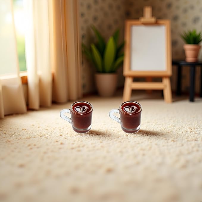 2 Pcs Miniature Coffee Cups Model Dollhouse Ornament Dollhouse Decoration Mini Decor Doll House Accessories Random Color Miniature Dollhouse Accessories