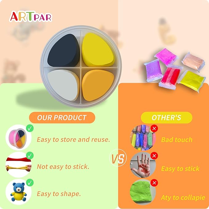 Air Dry Clay Kit for Kids-12 Animals Modeling Magic Clay,DIY Art Crafts Molding Clay Set,Ultra Light & Soft, Safe & Non-Stick with Sculpting Tools & Tutorials, Unique Gifts for Boys & Girls