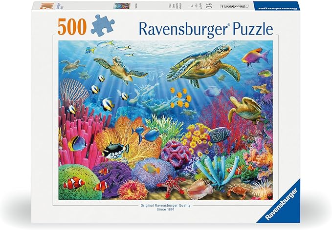 Ravensburger Tropical Waters Jigsaw Puzzle - 500 Unique Pieces, Precision-Cut | Vibrant, Glare-Free Imagery | Ideal for Relaxation or Group Activity | FSC-Certified Materials