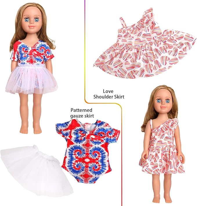 10 Sets of 18 Inch American Doll Clothes, Including 10 of Doll Clothing Dress Outfits for Gift Dolls, Birthday Gifts for Kids