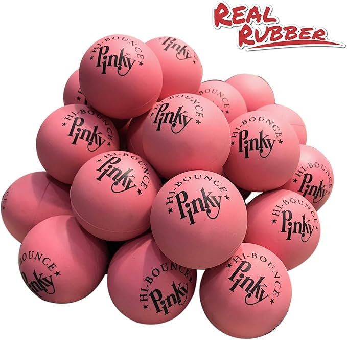MAXFLO Premium Rubber Ball 24 Balls Pack Pinky Bouncy Ball Colorful Display Box and Balls Combo Party Supplies Real Solid Rubber High Bounce Pink Ball Wall Ball for Kids