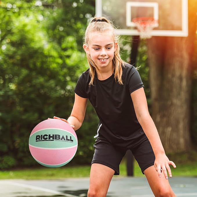 Richball 4-in-1 Outdoor Sports Ball Set for Kids – Soccer, Basketball, Volleyball and Toss & Catch Paddle Ball Game – All-in-One Gift Stocking Stuffers for Kids Boys & Girls Ages 3+