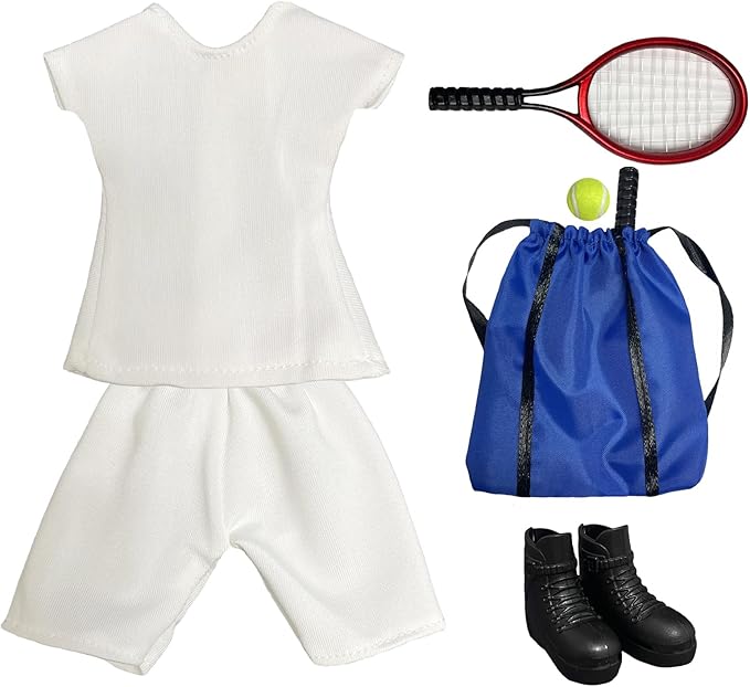 Sport Christmas Elf Accessories for Elf Doll Clothes Included Jerseys, Shorts, Shoes Tennis Pack (Tennis)