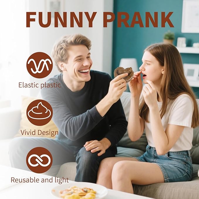 7 Pieces Fake Poo Realistic Fake Turd Prank Lifelike Poo, Fake Dog Poop Joke Toys for Halloween April Fools' Day Prank Party Supplies