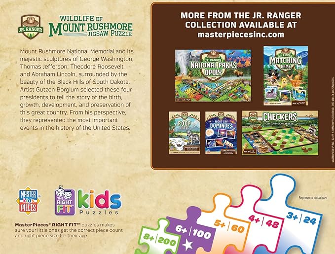 MasterPieces 100 Piece Jigsaw Puzzle for Kids - Mount Rushmore - 14"x19"