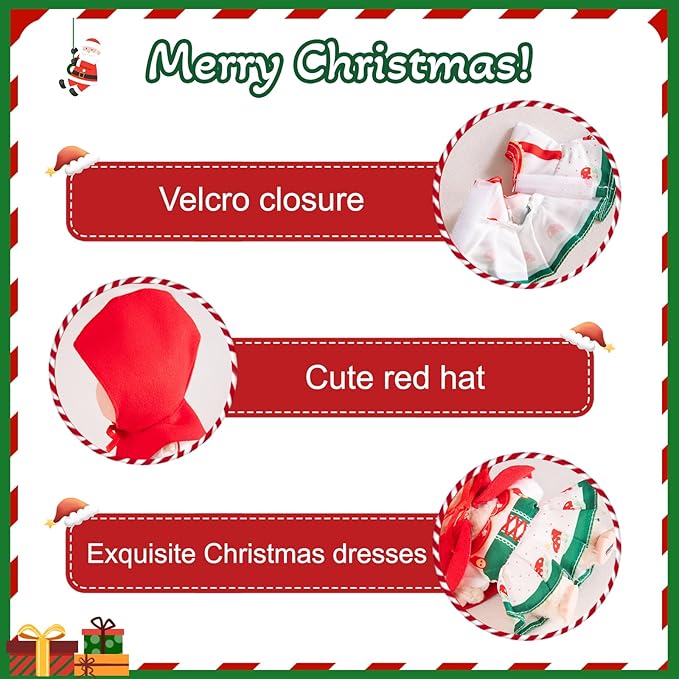 17cm Doll Clothes for Outfit, Decoration Accessories for 17cm Dolls Clothes, No Doll Included (Christmas)