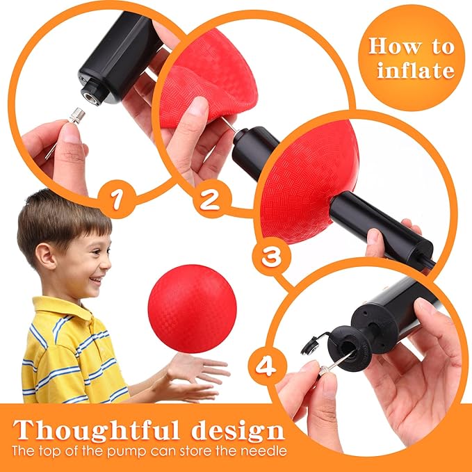 Yunsailing 24 Pack Dodgeballs Bulk 6 Inch Operation Christmas Playground Balls Rubber Bouncy Inflatable Kickball with Pump for Kids Adult Outdoor Handball Game Christian Donation Gift (Red)