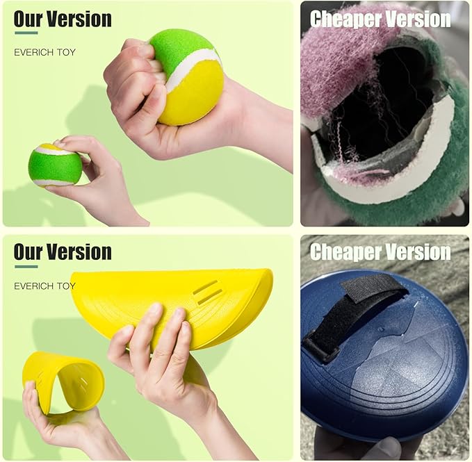 EVERICH Upgraded Toss and Catch Ball Game Set - Indoor and Outdoor Games for Kids 3-12, Beach Sand Pool Water Toy Includes 2 Paddles 2 Sticky Balls, Great Birthday Easter Gifts for Boys Girls