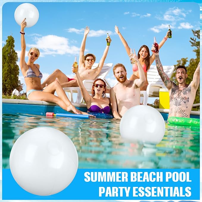 4 Pcs Inflatable Beach Ball 20 inch Swimming Pool Balls Summer Outdoor Decor Beach Balls Ornaments Floatable Ball for Swimming Pool Birthday Party Supplies
