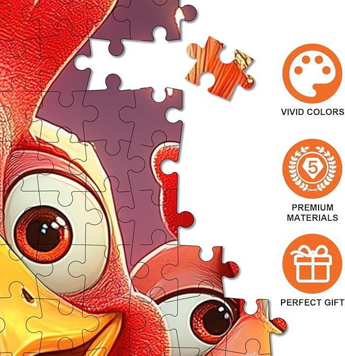 Chicken Puzzles for Adults 1000 Pieces -Large Paper Puzzle for Adults, Interactive Family Game, DIY Brain Challenge, Scratch-Resistant, Square Shape, Ideal Thanksgiving Gift