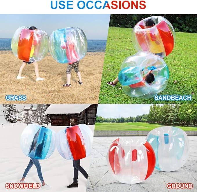 XBEN Inflatable Bumper Balls (2-Pack) – 47" Giant Human Hamster Ball for Kids & Adults – Durable PVC, Safe Outdoor Play – Team Games, Pool Parties, Backyard Fun – Great Gift Idea