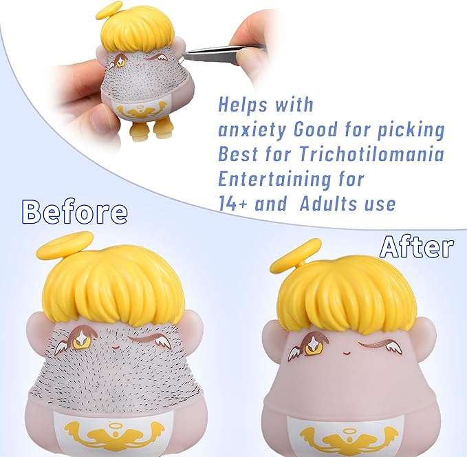 Angel Pulling Hair Fidget Toy for Halloween Christmas Party Favors Trichotillomania Picking Gag Gifts,Shaking Bobblehead Dashboard Car Accessories Dashboard Decorations Men&Women Birthday Gifts
