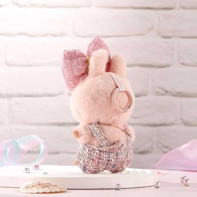 Doll Clothes for Labubu 17cm Have a Seat & Exciting Macaron & Big into Energy Series Dolls, Luxury Chic Series for 17cm Dolls Accessories (Heart Dress+Hairband+Bag)