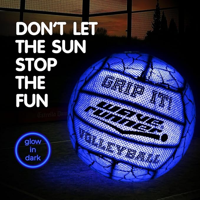 Wave Runner Waterproof Volleyball with Sure-Grip Technology - Beach & Pool Volley Ball for Kids, Teens, Adults | Outdoor Sports Gear for Day & Night Play