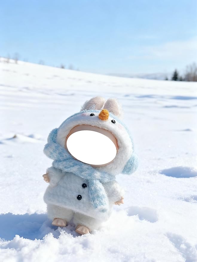 Clothes for 17cm Doll, 3 pcs Set Doll's Outfits Luxury Dress Crochet Caps Headset Scarf Sweater Accessories Fashion Stylish Adorable Dolls Clothes (No Doll) (Big Narwhal White)