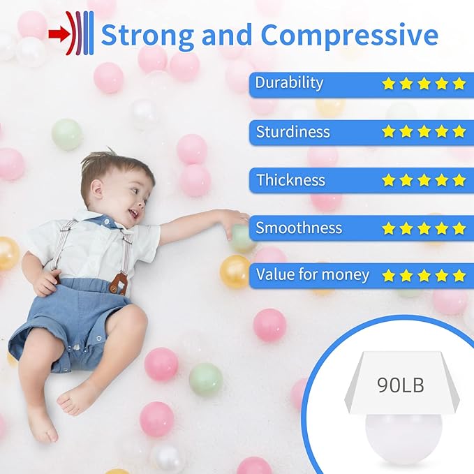STARBOLO Ball Pit Balls for Toddlers Phthalate Free BPA Free Non-Toxic Crush Proof Play Balls for Toddlers Kids Pool Playhouse Pack of 100 200 500