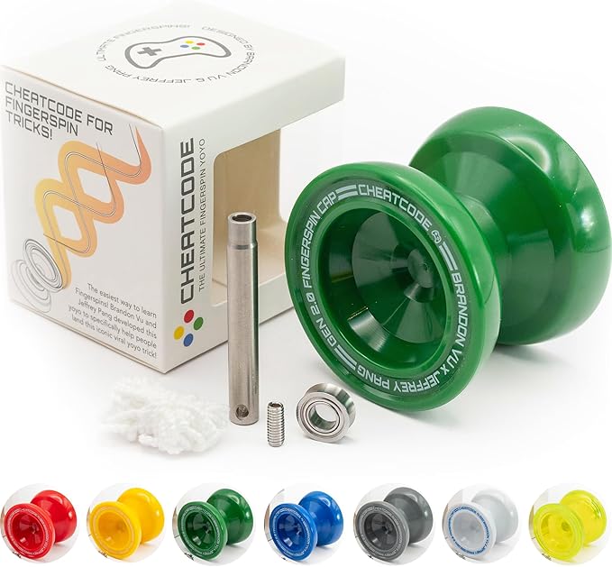 Cheatcode Yoyo by Brandon Vu | Master Fingerspin Tricks | A Responsive & Unresponsive Yo-yo for Kids, Teens & Adults | Great Yo Yo For Beginners | Extra Professional Ball Bearing Kit Included | Offset