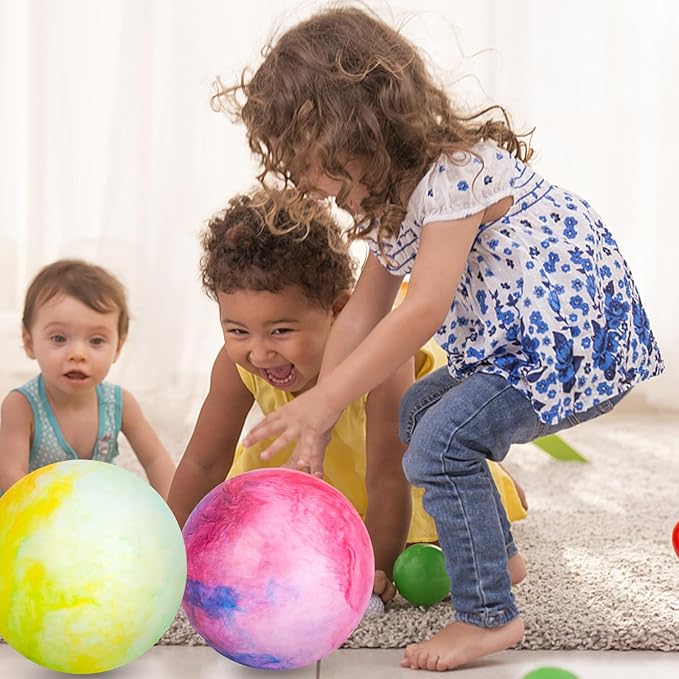 3 otters 5-Pack 12-Inch Playground Balls, Sensory Kickball & Dodgeball Set with Air Pump for Indoor/Outdoor Sports, Kids Games and Party Favors