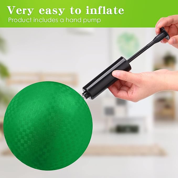 Yunsailing 24 Pack Dodgeballs Bulk 6 Inch Operation Christmas Playground Balls Rubber Bouncy Inflatable Kickball with Pump for Kids Adult Outdoor Handball Game Christian Donation Gift (Dark Green)
