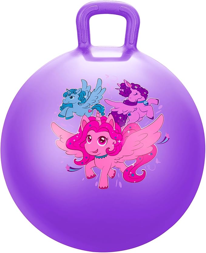 U&C Planet Hopper Ball 18 inches Bouncy Ball with Handle for Kids Age 3-6 Hoppity Hop Sit and Bounce Jumping Hopping Toy with Pump and Gift Box Great Gift for Easter Basket Stuffers, Purple