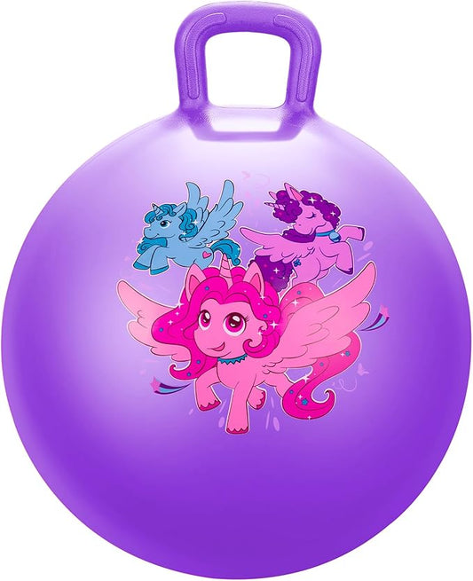 U&C Planet Hopper Ball 18 inches Bouncy Ball with Handle for Kids Age 3-6 Hoppity Hop Sit and Bounce Jumping Hopping Toy with Pump and Gift Box Great Gift for Easter Basket Stuffers, Purple